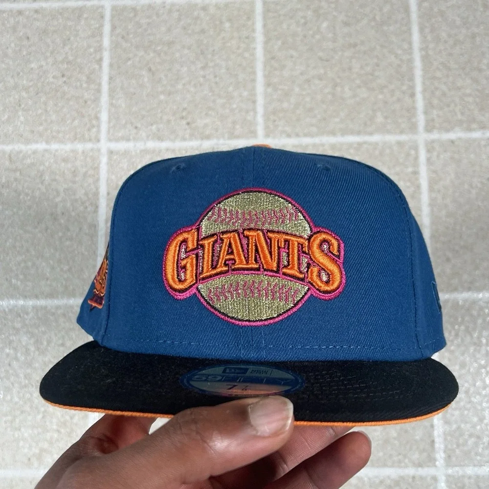 Blue San Francisco Giants Black Orange 25th Patch New Era 59Fifty Fitted 7 7/8 - Picture 2 of 7